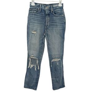 LUCKY BRAND Women's Drew High Rise Mom Jeans Distressed Medium Wash 2/26 Retro